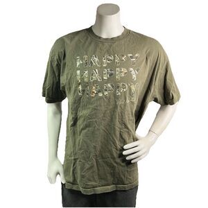 Duck Dynasty Phil Robertson Happy Happy Happy Green Military Tshirt Medium